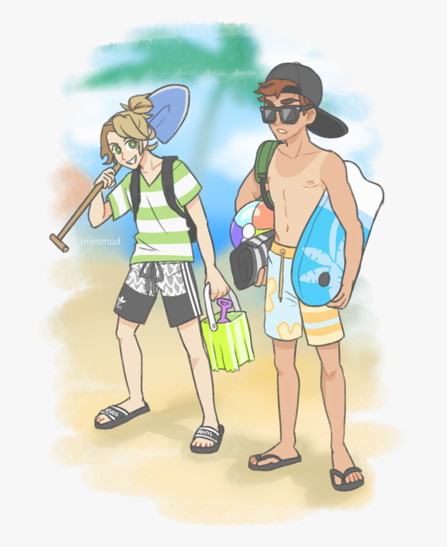 Drawing Beach Person - Cartoon, Transparent Clipart