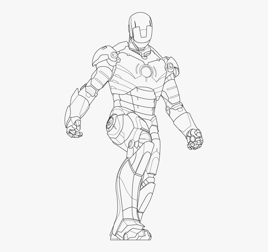 Transparent Iron Man Clipart Black And White - Iron Man Art L...