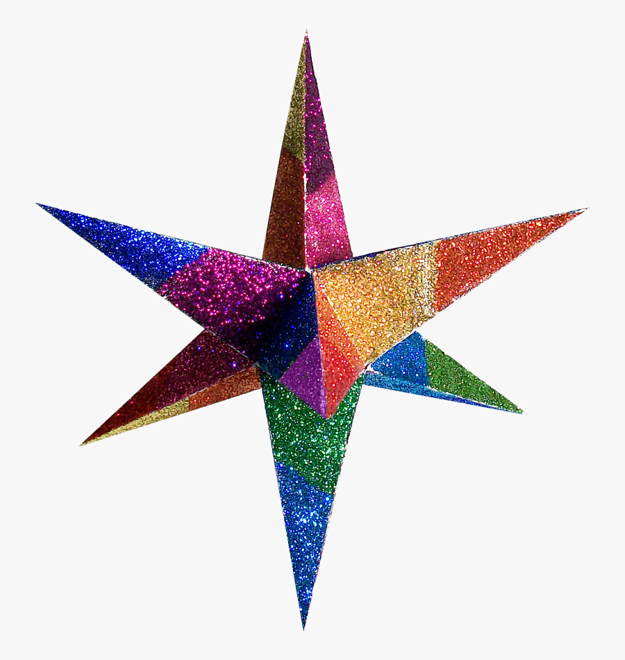 Paper Star Cliparts - Color Full Star 3d, Transparent Clipart