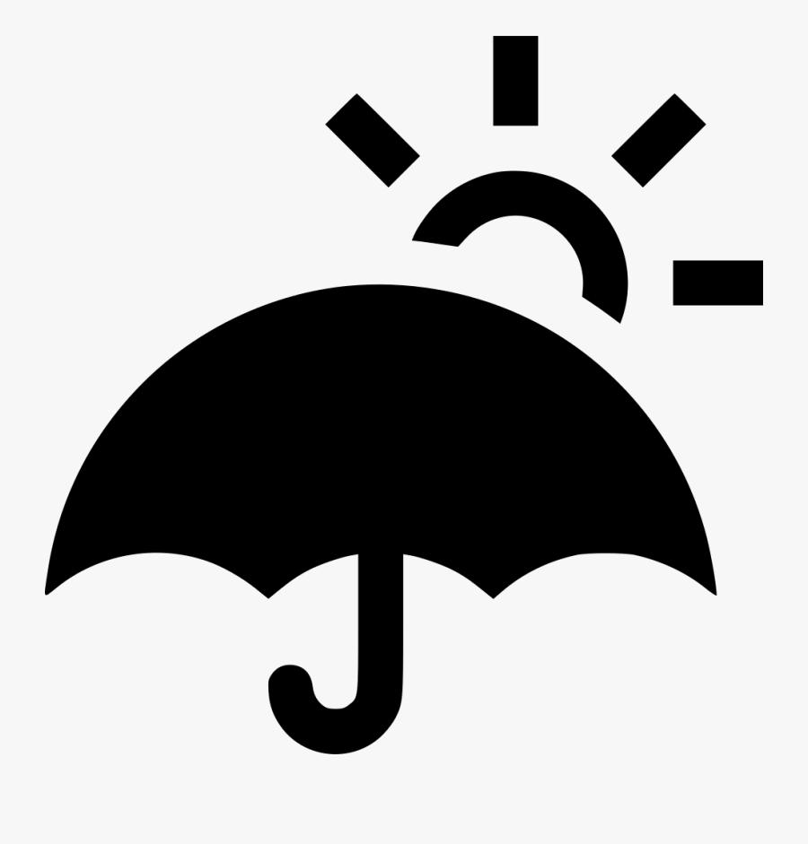 Umbrella Icon Png -png File - Umbrella With Sun Icon, Transparent Clipart