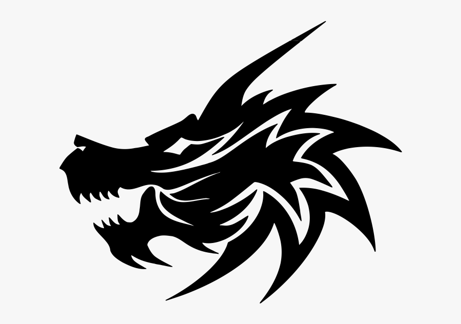 Transparent Tribal Tattoo Png - Easy Dragon Head Drawing, Transparent Clipart