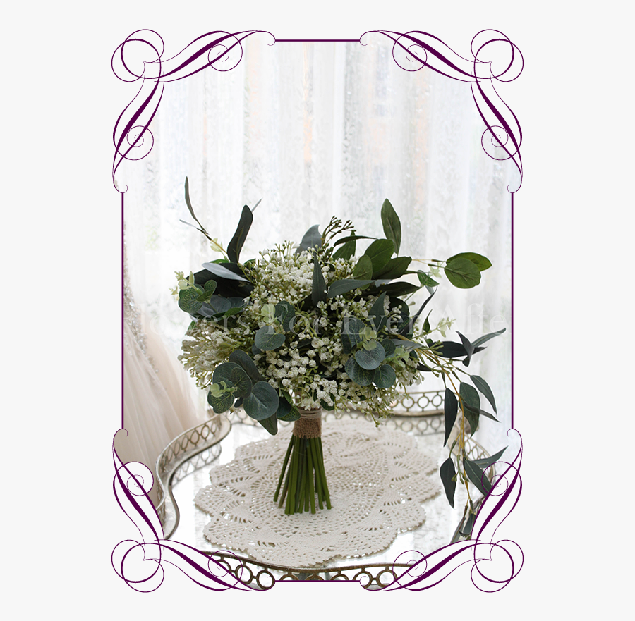 Clip Art Baby Breath Wedding - Rustic Boho Artificial Wedding Bouquet, Transparent Clipart
