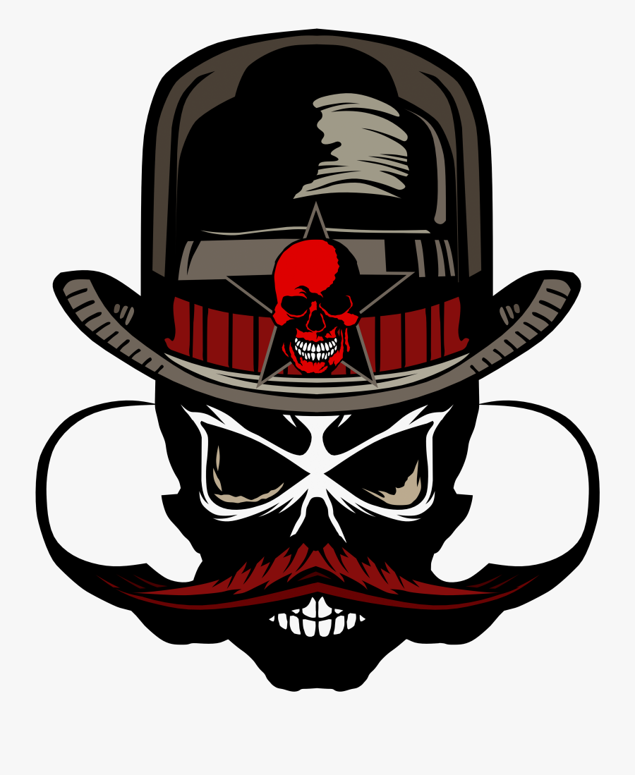 Transparent Badass Skull Png - Cartoon Skull Barber Png Transparent, Transparent Clipart