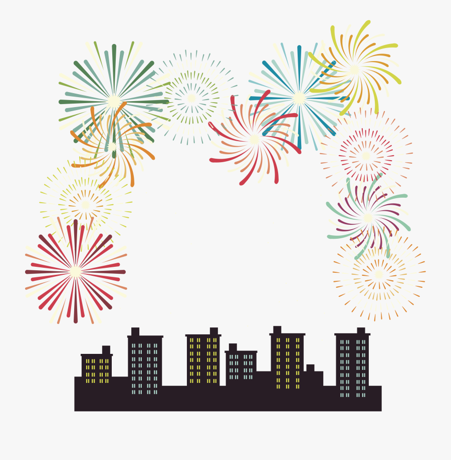 Fireworks Clip Night - Illustration, Transparent Clipart
