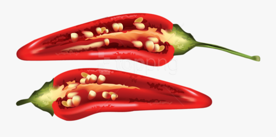 Bell Pepper Png - Red Chilli In Half, Transparent Clipart