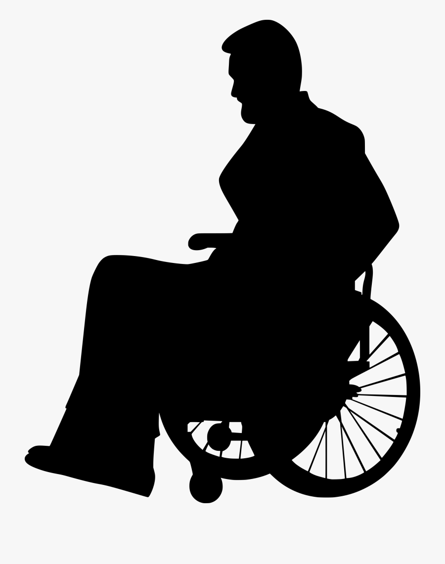 Disabled Png Transparent Image - Person In Wheelchair Silhouette Png, Transparent Clipart