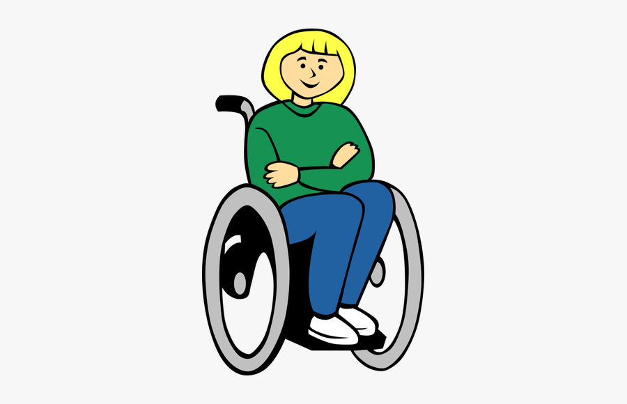 Girl In Wheelchair Vector Image - Girl In Wheelchair Clipart, Transparent Clipart