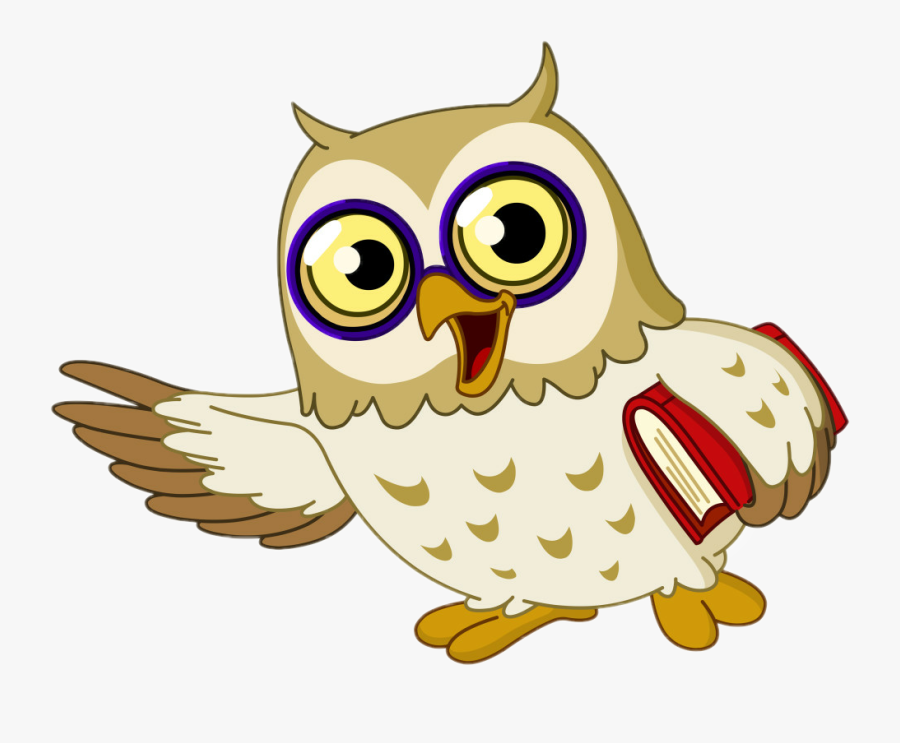 Wise Owl Cartoon Clipart Owl Clip Art - School Owl Clipart, Transparent Clipart