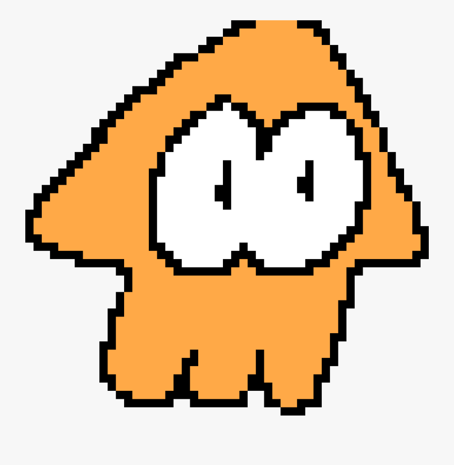 Pixel Art Splatoon Squid, Transparent Clipart