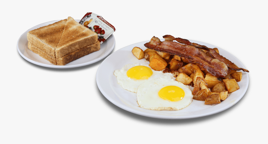 Transparent Bacon And Egg Clipart - Two Eggs With Home Fries, Transparent Clipart