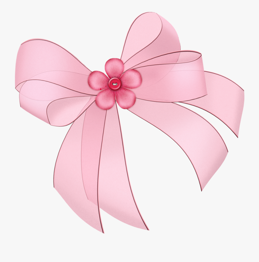Girly Clipart Bowknot - Pink Ribbon For Christening Png, Transparent Clipart
