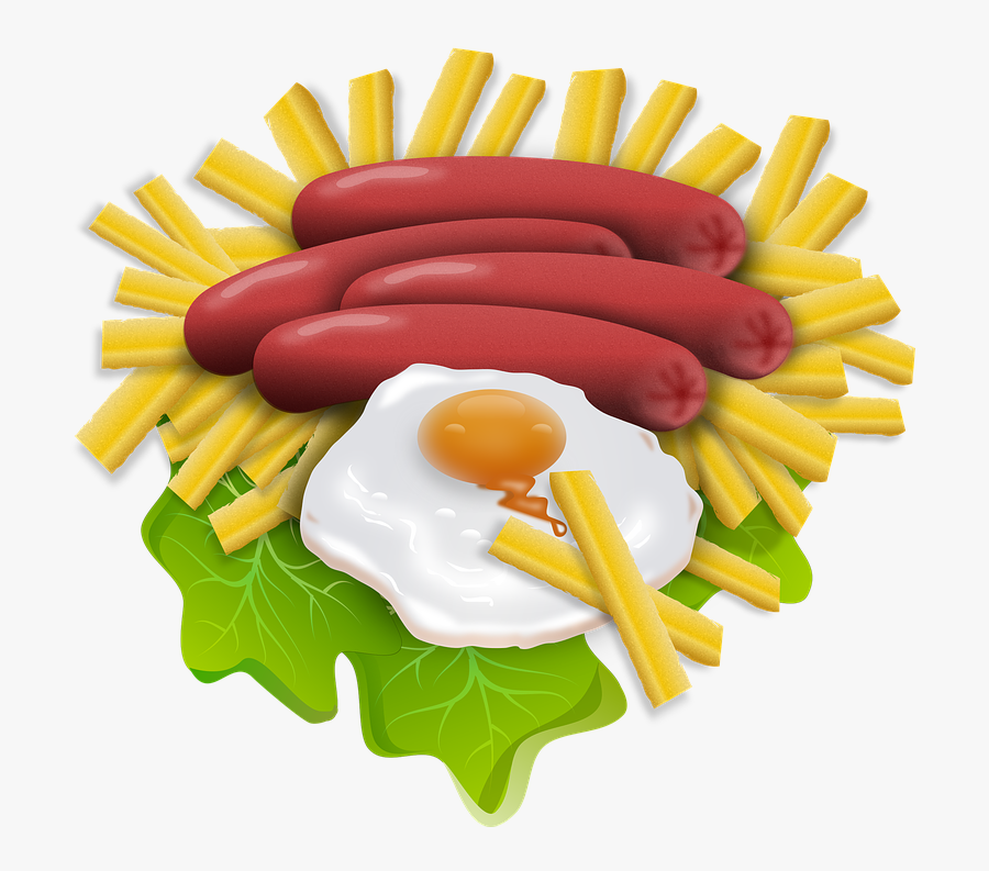Papas Fritas Con Hotdog Frito Dibujo, Transparent Clipart