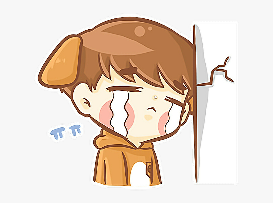 #baekhyun #exo #puppy #sad #crying #freetoedit - Exo Chibi Sad, Transparent Clipart