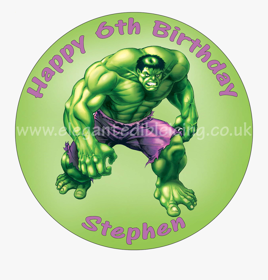 Incredible Hulk Round Edible Printed Birthday Cake, Transparent Clipart