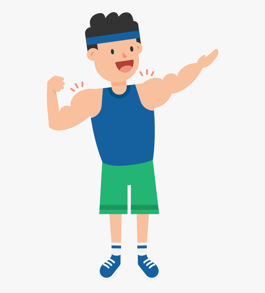 Muscle Flexing Png - Cartoon Man Flexing Muscles, Transparent Clipart