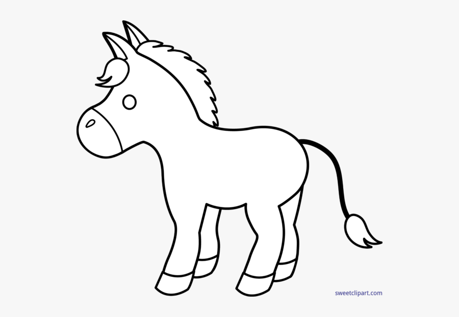 Donkey Clipart Outline - Pony Black And White Clipart, Transparent Clipart