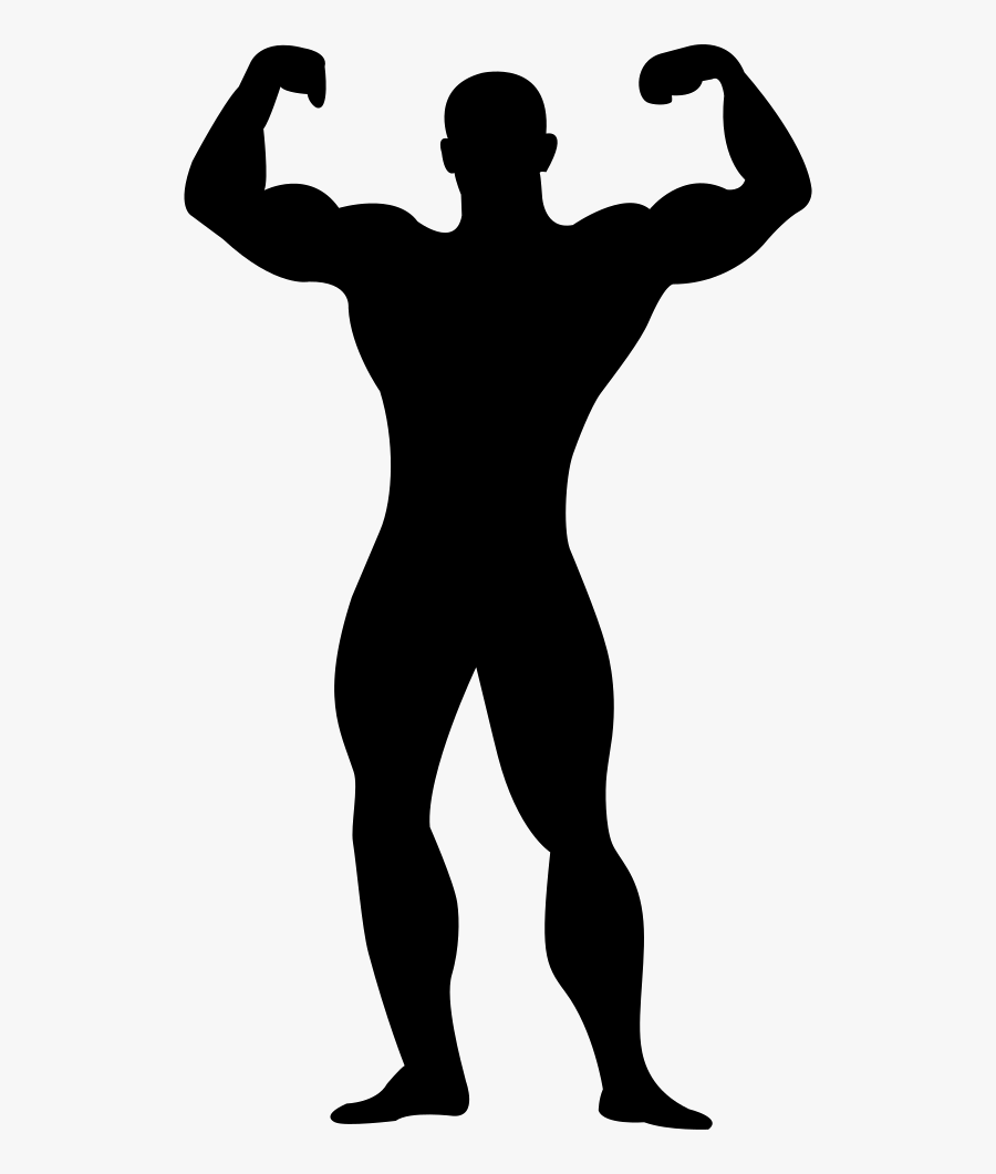 Muscular Man Flexing Silhouette Comments - Body Builder Clip Art, Transparent Clipart