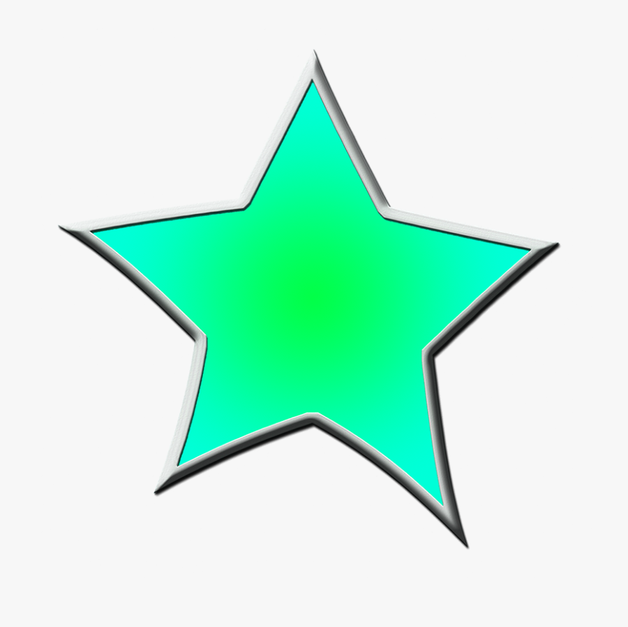 Green Framed Star Clipart - Orange And Blue Stars Png, Transparent Clipart