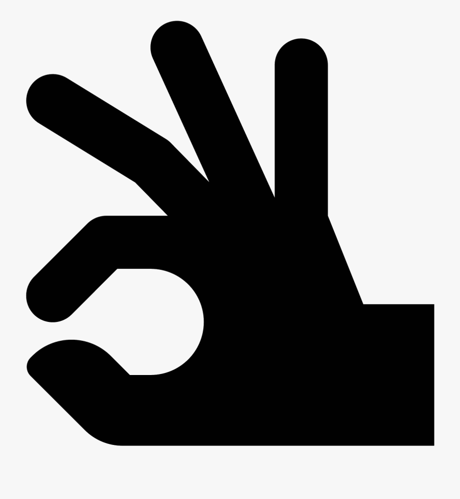 Ok Hand Icon Sign- - Sign, Transparent Clipart