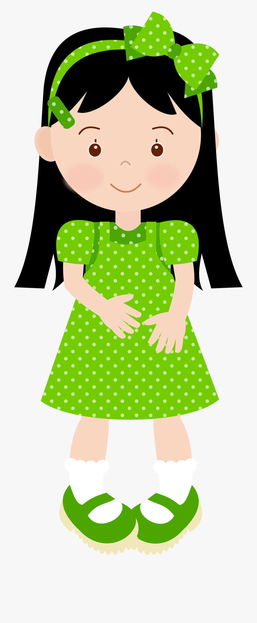 Dolls Clipart Doll Accessory - Green Dress Girl Clipart, Transparent Clipart