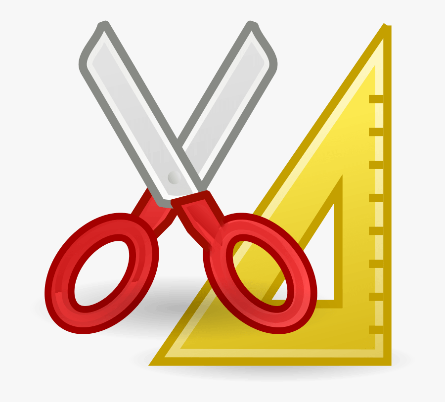 Accessories Clipart Free For Download - Pair Of Scissors And Ruler, Transparent Clipart