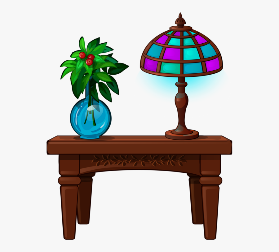 Mesa Con Florero Animado, Transparent Clipart