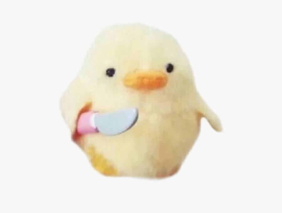 #knife #duck #duckling #yellow #yellowaesthetic #loveme - Angry Chick With Knife, Transparent Clipart