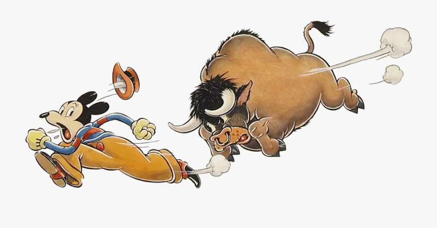 Clipart Sleeping Bull - Mickey Mouse Bull Riding, Transparent Clipart