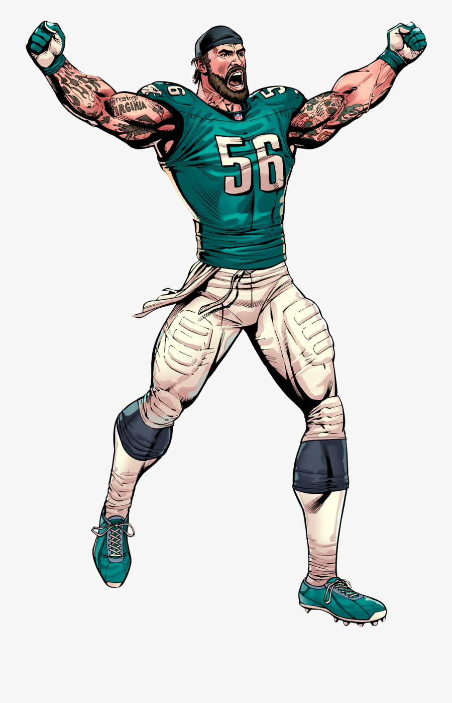 Cartoon Picture Of Nfl Players, Transparent Clipart