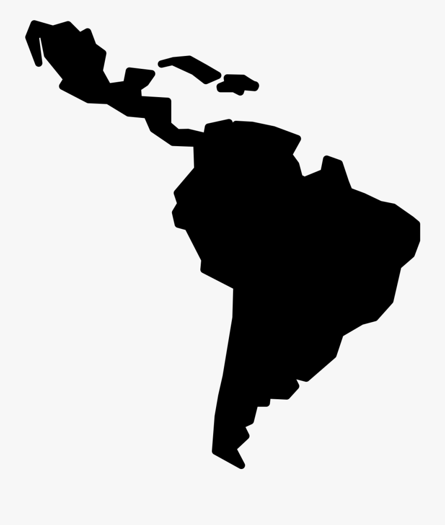 Transparent South America Clipart - Latin America Map Black, Transparent Clipart