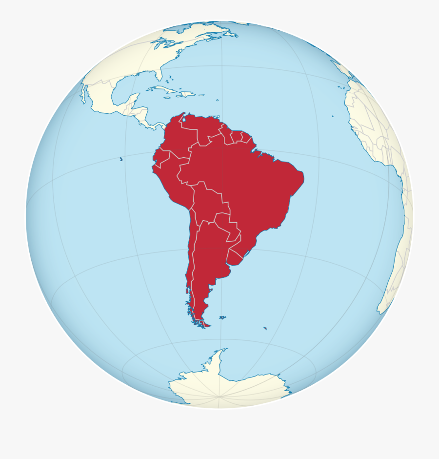 South America On The Globe - South America Orthographic Projection, Transparent Clipart