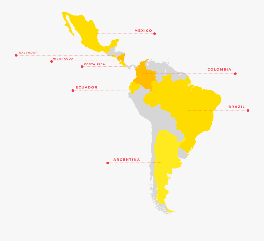 Latin America White Map Png - Latin America Png White, Transparent Clipart
