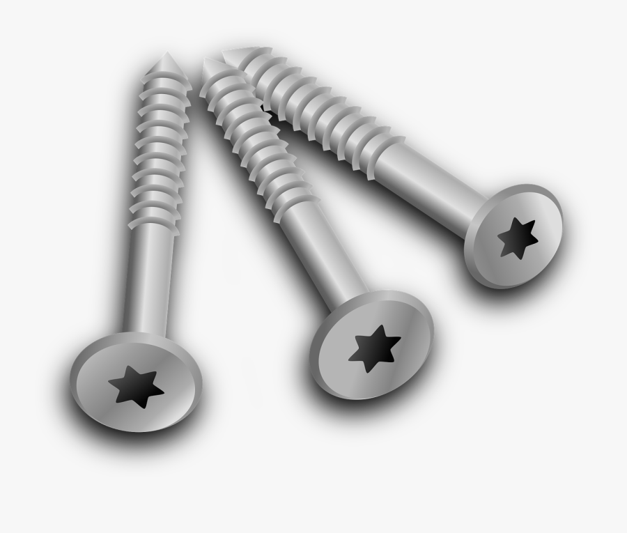 3 Screws - Clipart Image Of Screw, Transparent Clipart