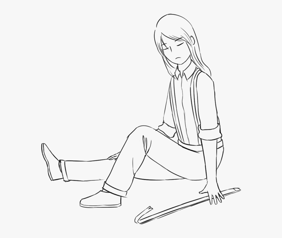 Crowbar Lineart - Sitting, Transparent Clipart