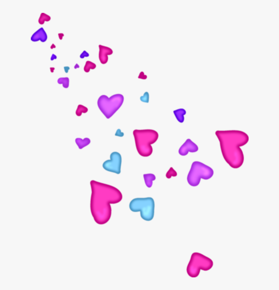 #hearts #colour #floating#freetoedit - Colour Hearts Png, Transparent Clipart
