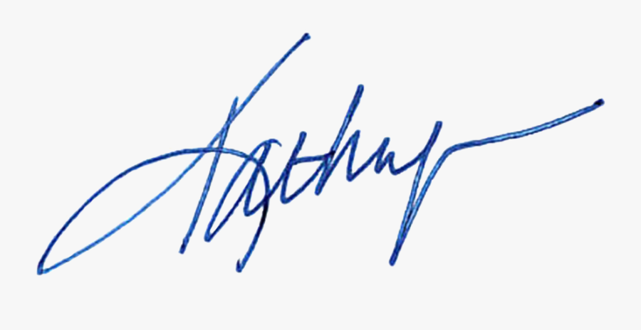 Signature With Blue Ink - Blue Handwritten Signature Png, Transparent Clipart
