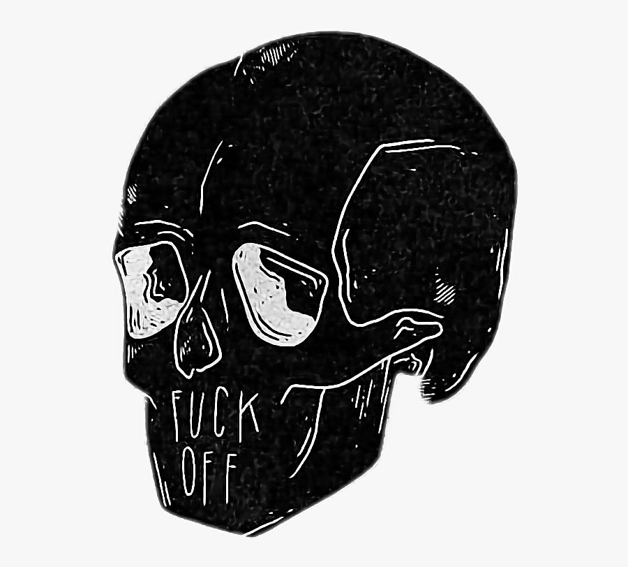 #kurukafa #skull #fuckoff #blackandwhite - Fuck Off Skull, Transparent Clipart