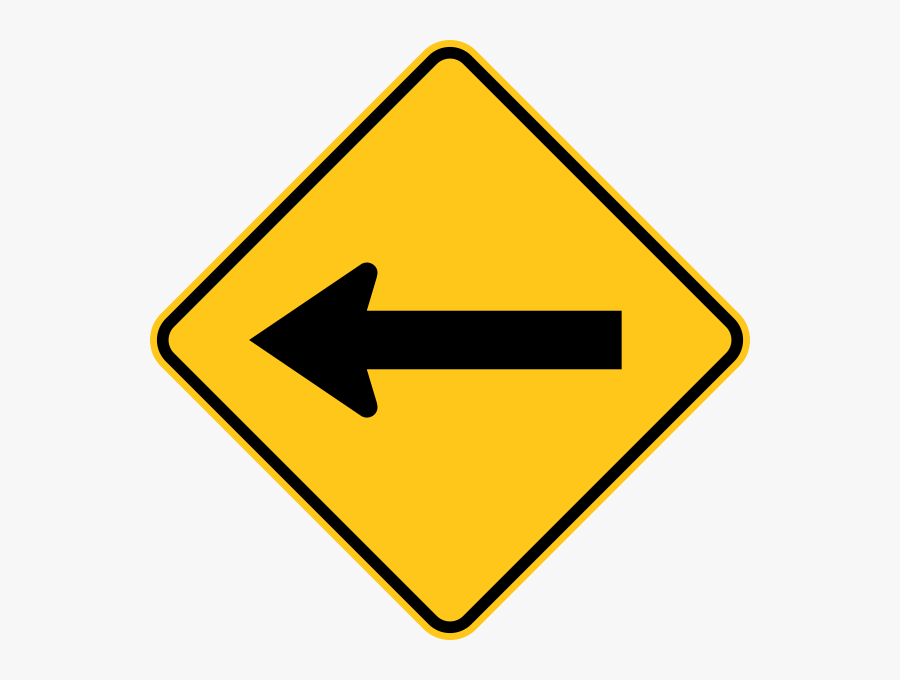 One Direction Arrow Warning Trail Sign Yellow - Clipart Road Sign Arrow, Transparent Clipart