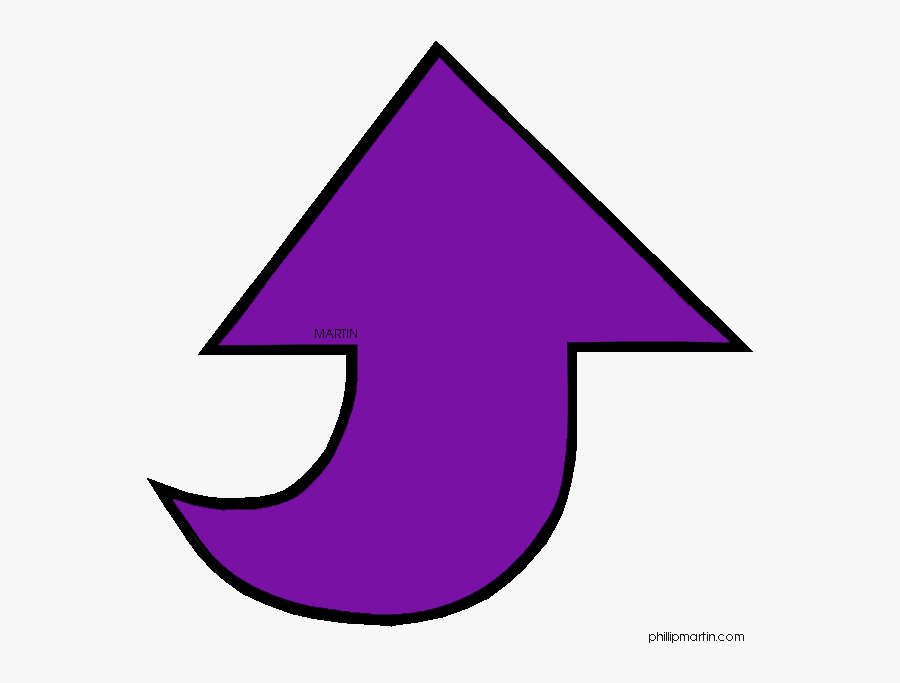 Purple Clipart Arrow Sign - Crescent, Transparent Clipart