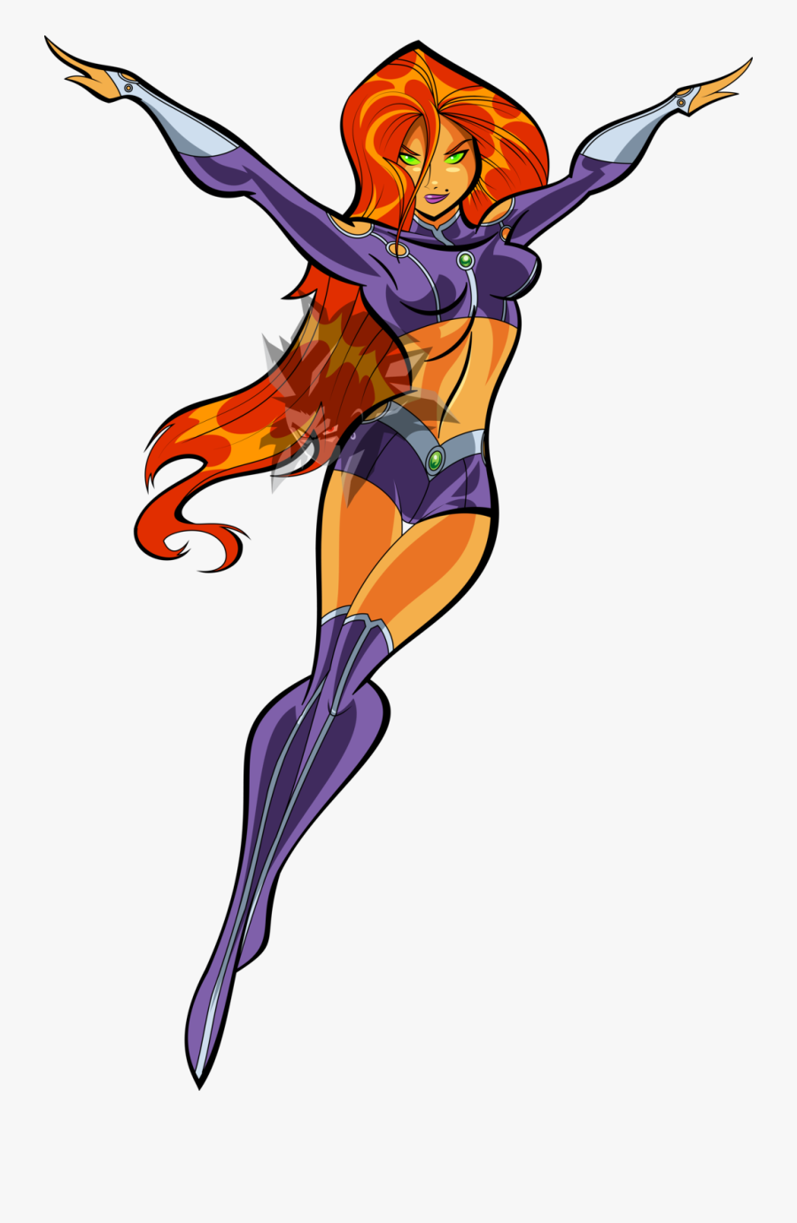Raven Teen Titan Wallpaper - Bruce Timm Starfire, Transparent Clipart