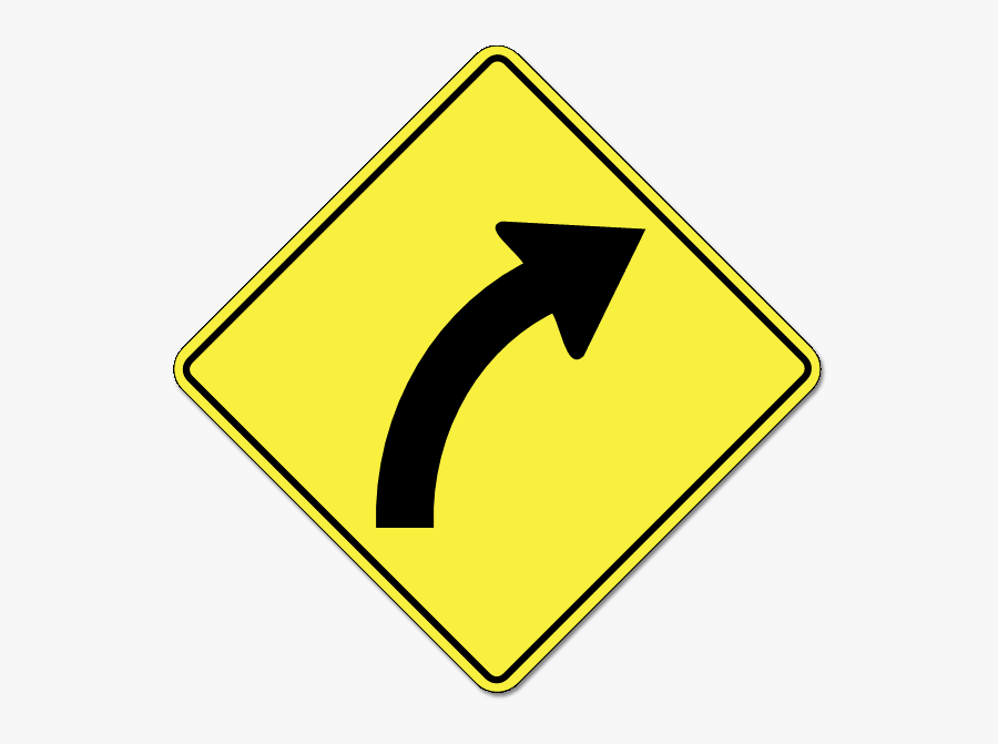 Side Road To Right Sign, Transparent Clipart