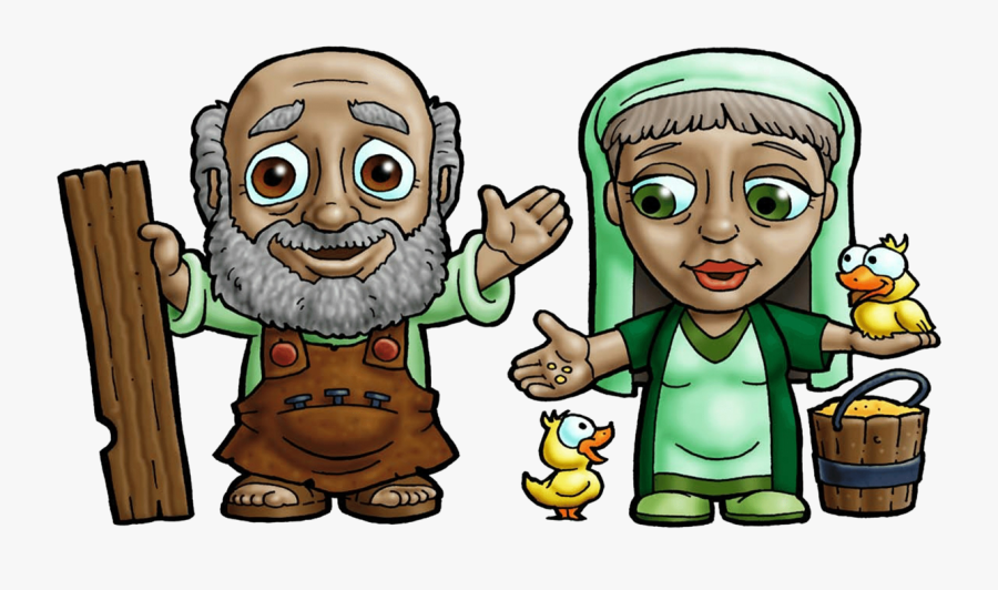 Noah Clipart - Cartoon Noah And Family, Transparent Clipart