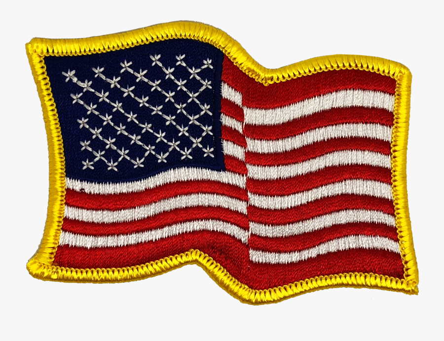 Waving American Flag Patch, Transparent Clipart