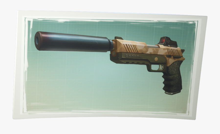 Fortnite Suppressed Pistol Png Image, Transparent Clipart