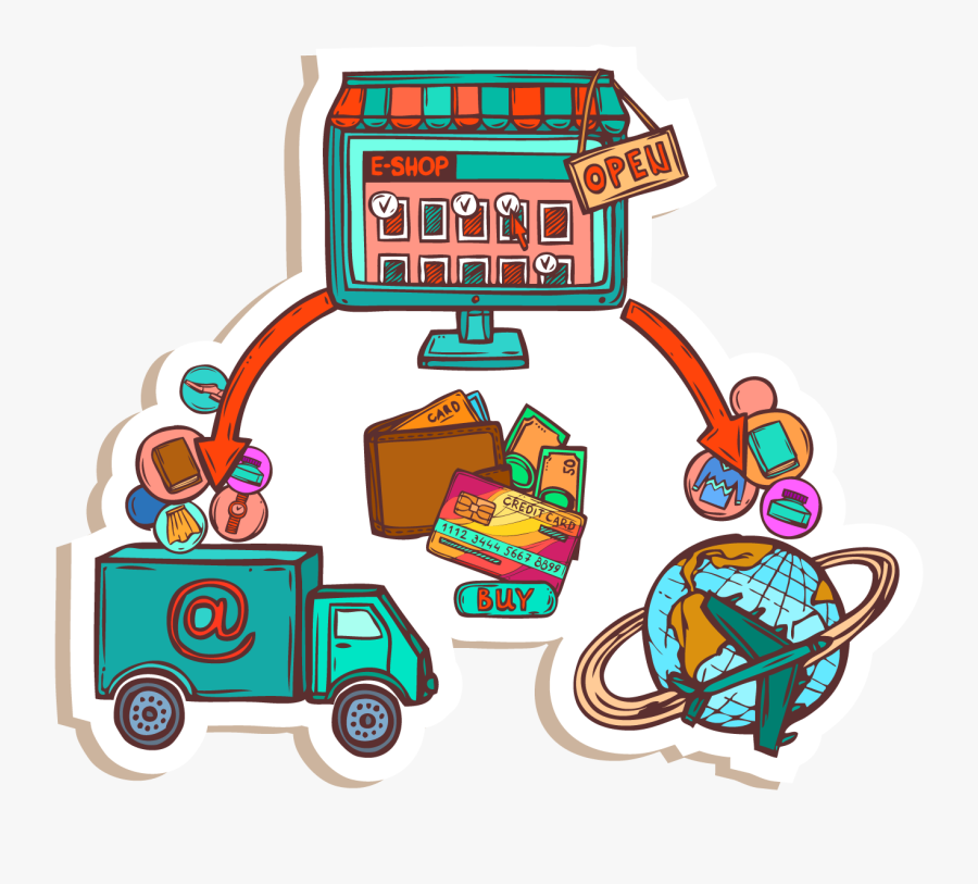 Online Shopping E Commerce Photography Illustration - Illustration, Transparent Clipart