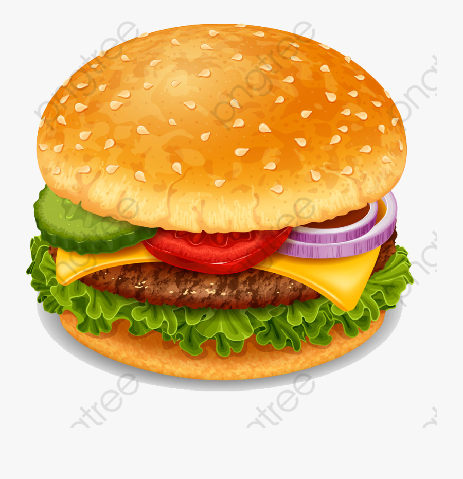 Food Clipart Burger - Burger Clipart, Transparent Clipart