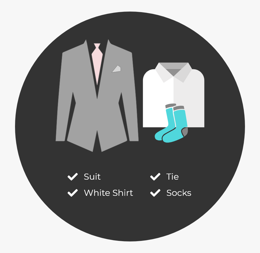 Suit Package - Black Circle, Transparent Clipart