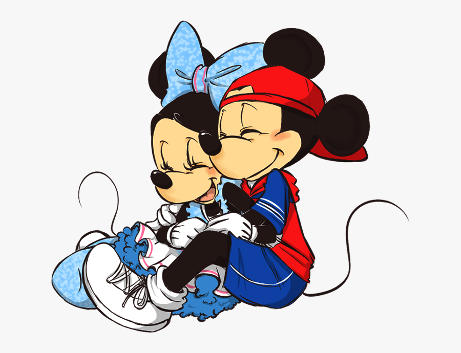 Cuddle Clipart Mickey Minnie - Mickey Y Minnie Amor, Transparent Clipart