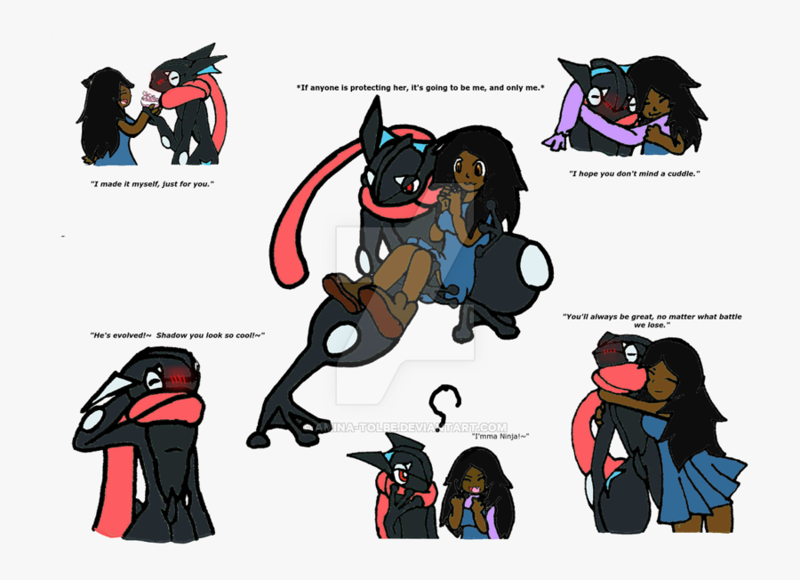 Amina Olglebe And Her - Greninja And Shadow Greninja, Transparent Clipart