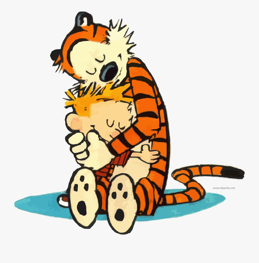 Hugging Clipart Power - Love You Calvin And Hobbes, Transparent Clipart